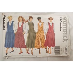 Vintage 1990 Pinafore Dress Set Pattern